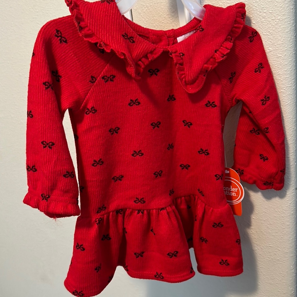 Dress only red with black bows